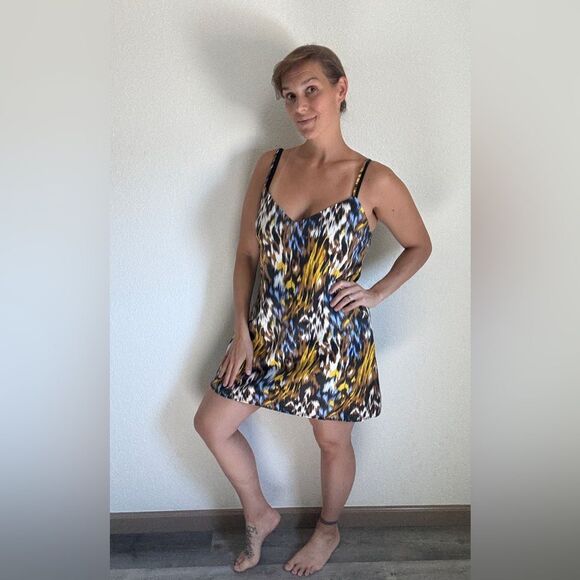 Forever 21 Dresses & Skirts - Forever 21 Animal Print Slip Dress NEW Black Blue Tan